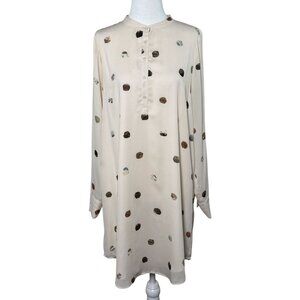 NWOT COMUNE Size S Womens Dress Polka Dot Long Sleeve White Multicolor Spots
